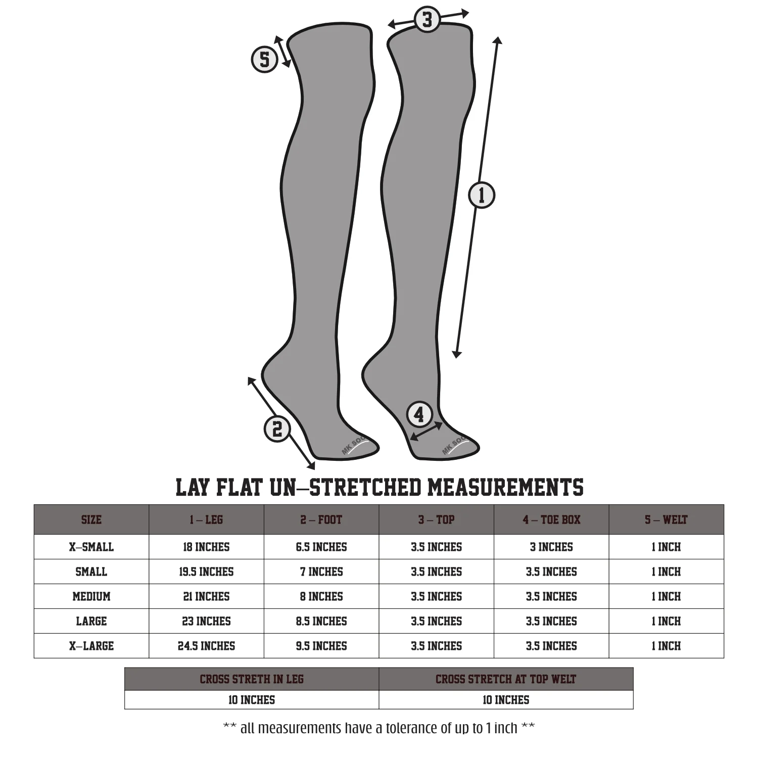 Mk Socks Over-the-Knee Athletic Socks for Baseball, Football, Soccer - Olive - Image 2